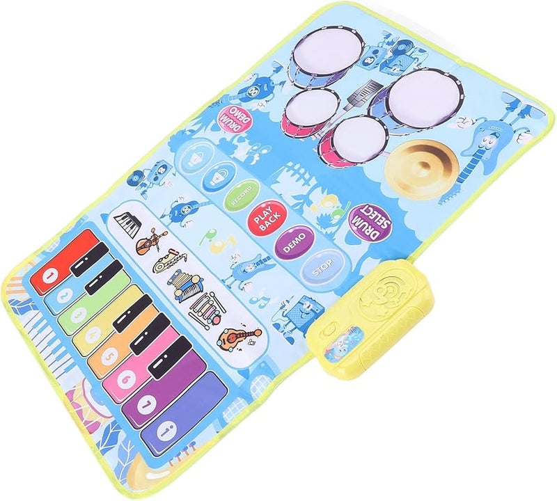 Blue Portable Foldable Music Mat Touch Blanket for Toddlers Kids Drum Dance Floor Keyboard Playmat Multi Instrument Modes Indoor Outdoor Use - Image 4
